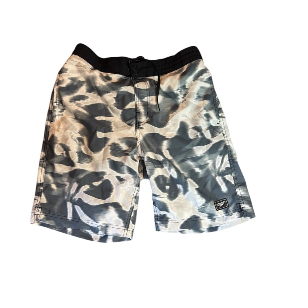 Speedo Men's Black and Gray Swim Shorts Medium
